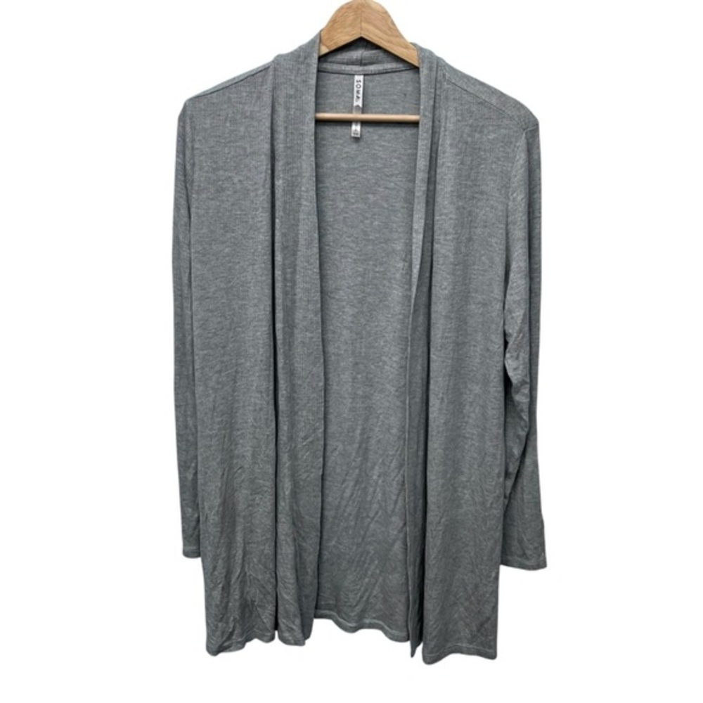 Soma Gray Open Front Cardigan Super Soft Long Sleeve Size S/M